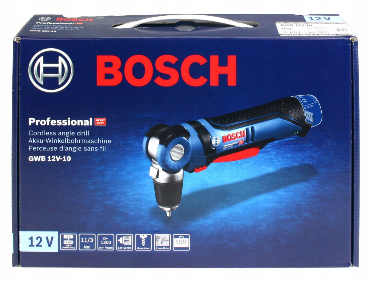 WIERTARKA KĄTOWA GWB 12V-10 BOSCH 2x2,0Ah Liczba biegów 1