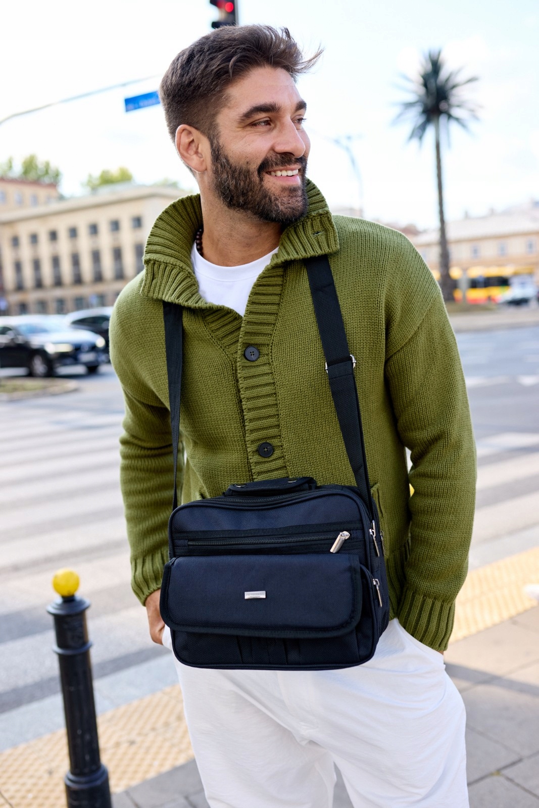 PETERSON saszetka męska na ramię pojemna na suwak miejska torba Marka Peterson