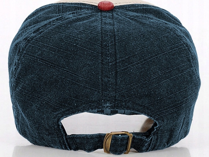 CZAPKA Z DASZKIEM RETRO BEJSBOLÓWKA VINTAGE Granatowa Czerwona Napisy Kod producenta L163