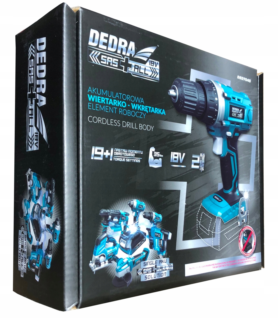 Wiertarko wkrętarka Li-Ion 18V 2X 2Ah - DEDRA SAS+ Napięcie (V) 18 V