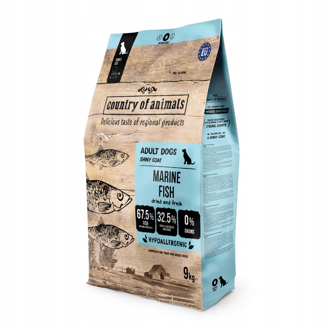 Country of Animals Psí granule mořské ryby 9 kg