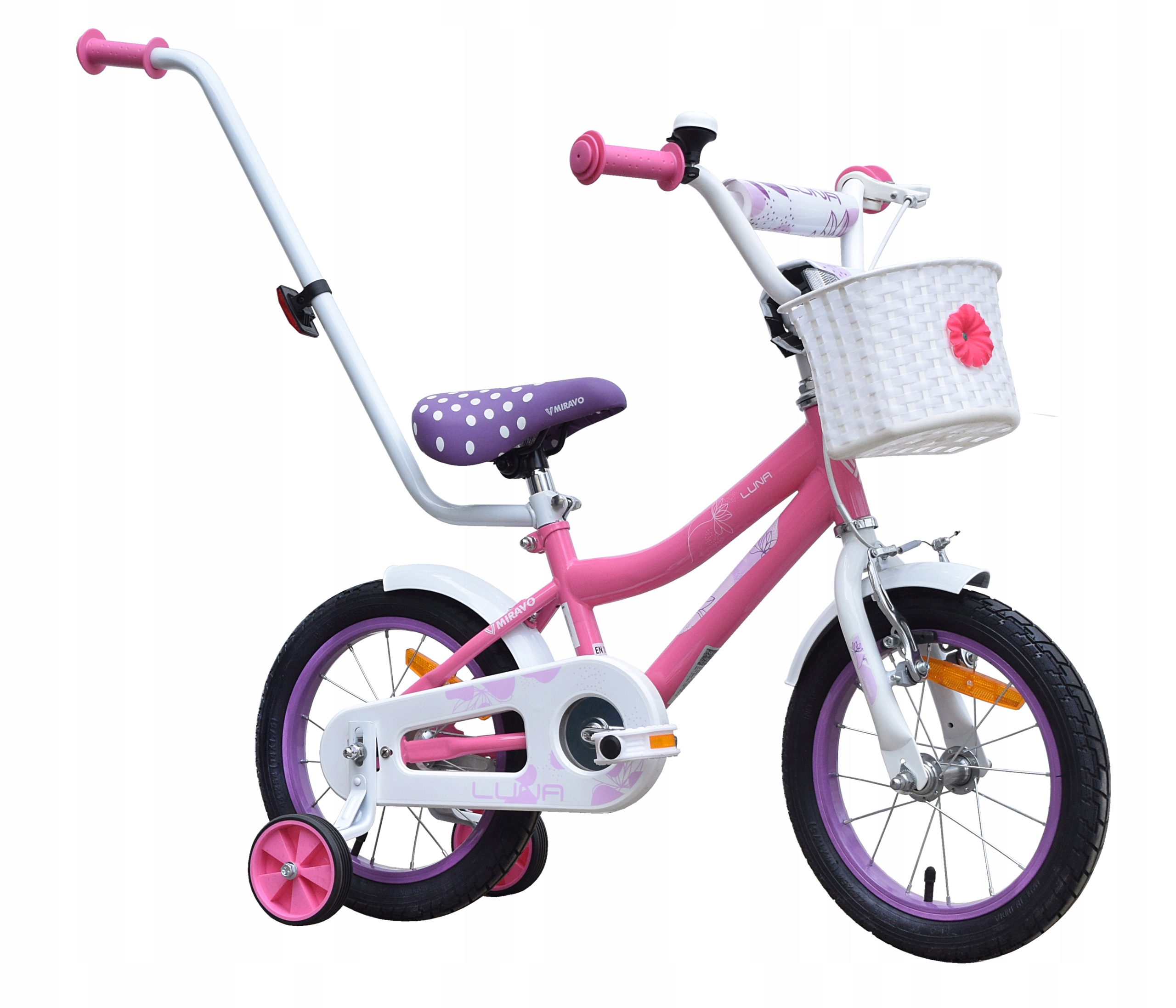 Rowerek Dziecięcy 14 Cali Rower Dla Dziewczynki Koszyk I Prowadnik