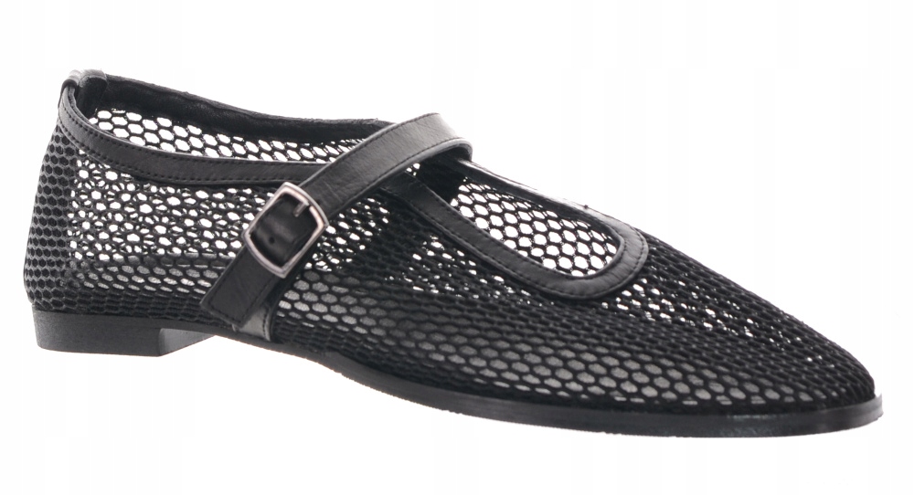 Venezia dámské černé baleríny ze síťoviny kožené 40