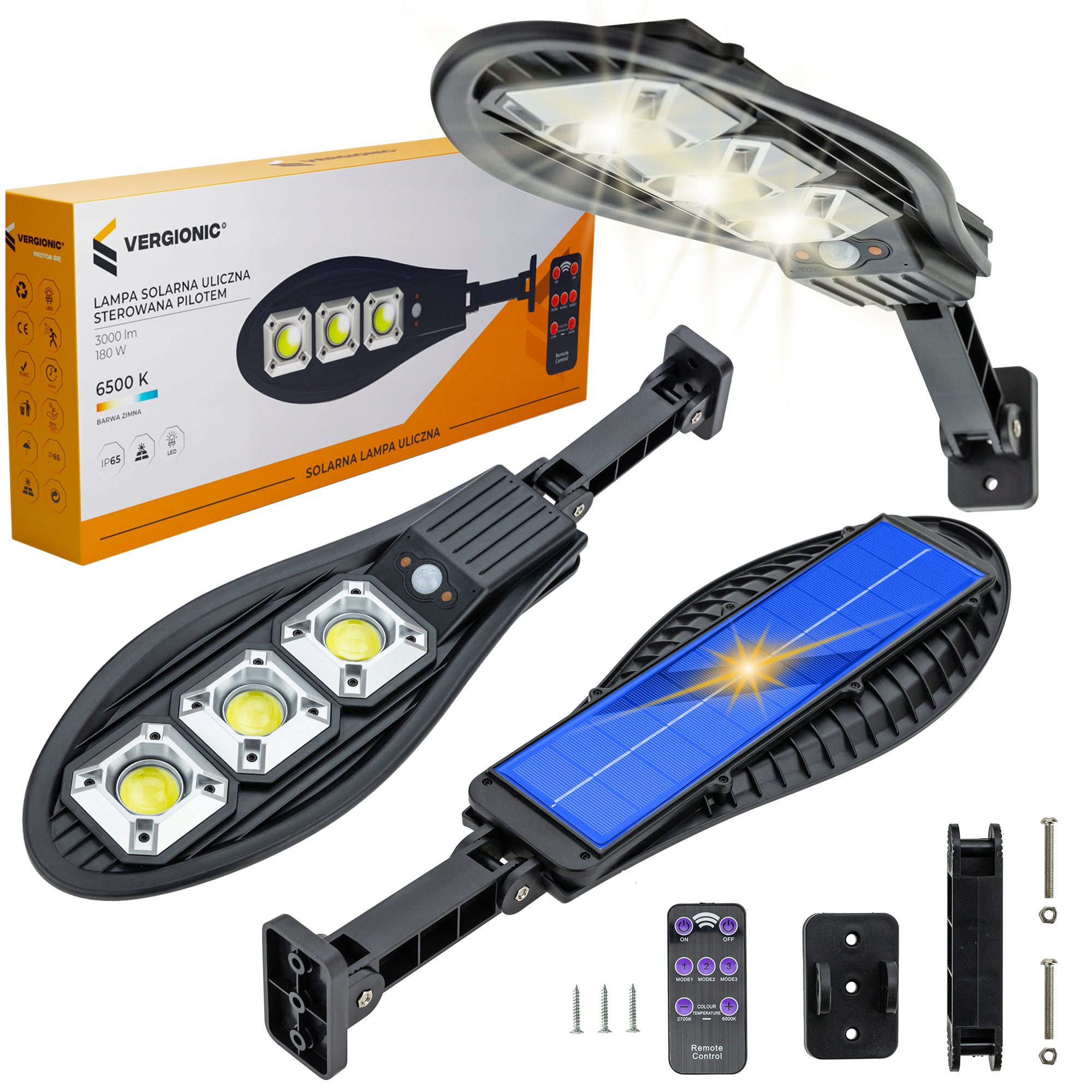 

Lampa Solarna Uliczna Latarnia Czujnik Ruch +pilot