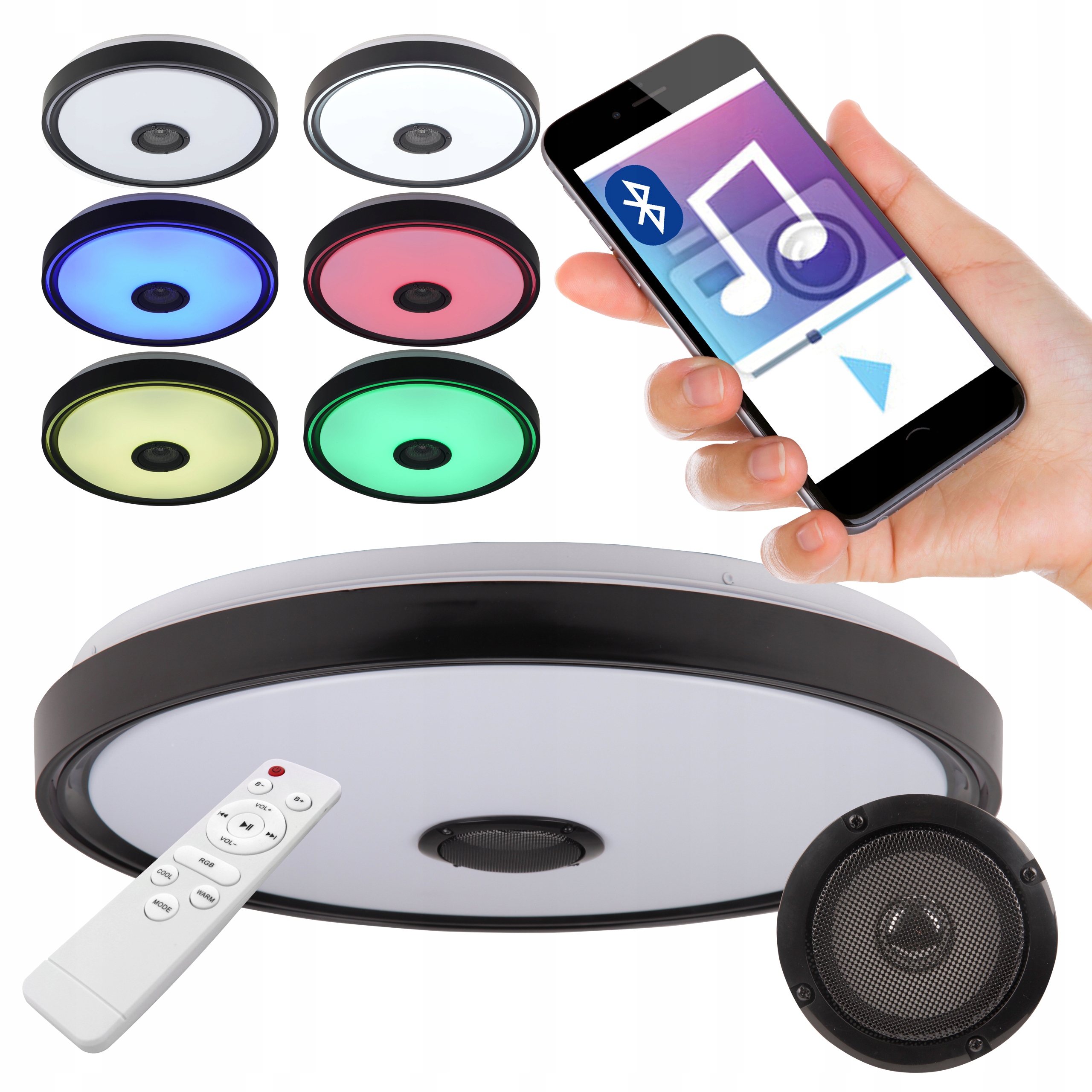 

Plafon Led lampa Głośnik Bluetooth Rgb 72W 50cm