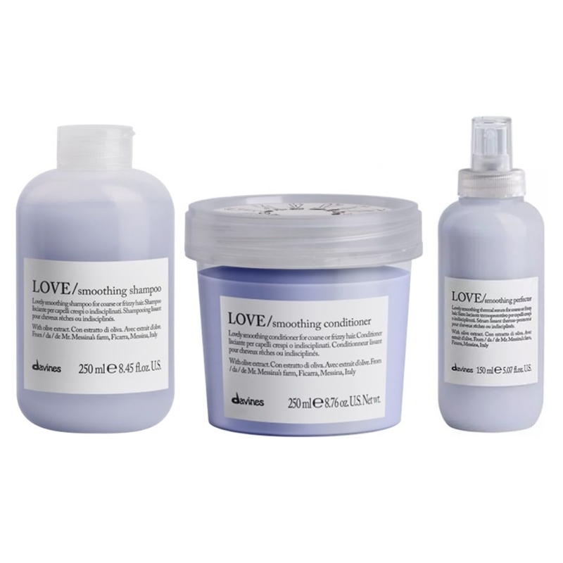 Davines Love Smooth šampon 50ml kondicionér 250ml zdokonalující balzám 150 Ml