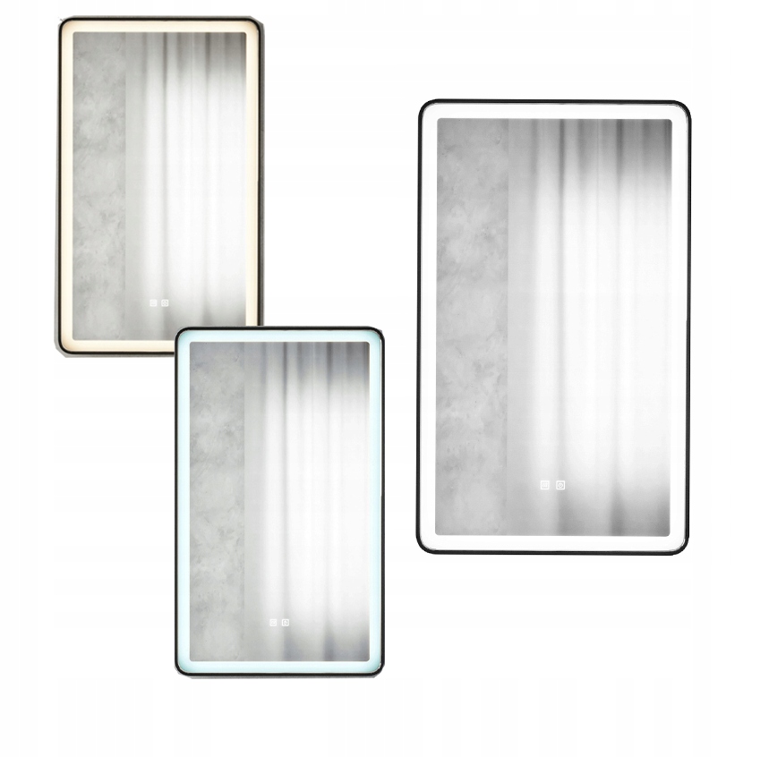 Obdĺžnikové, energeticky úsporné Led podsvietené zrkadlo 60x100 Mensa