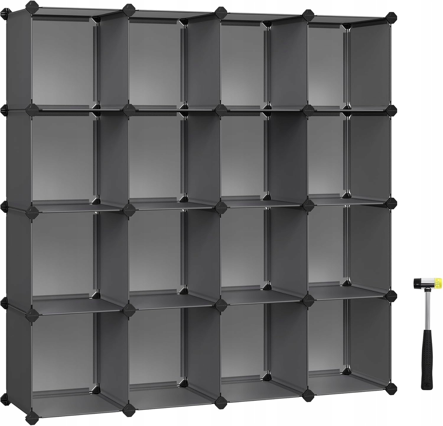 Songmics Regál na skladování 16 krychlí 30 cm x 30 cm x 30 cm šedý