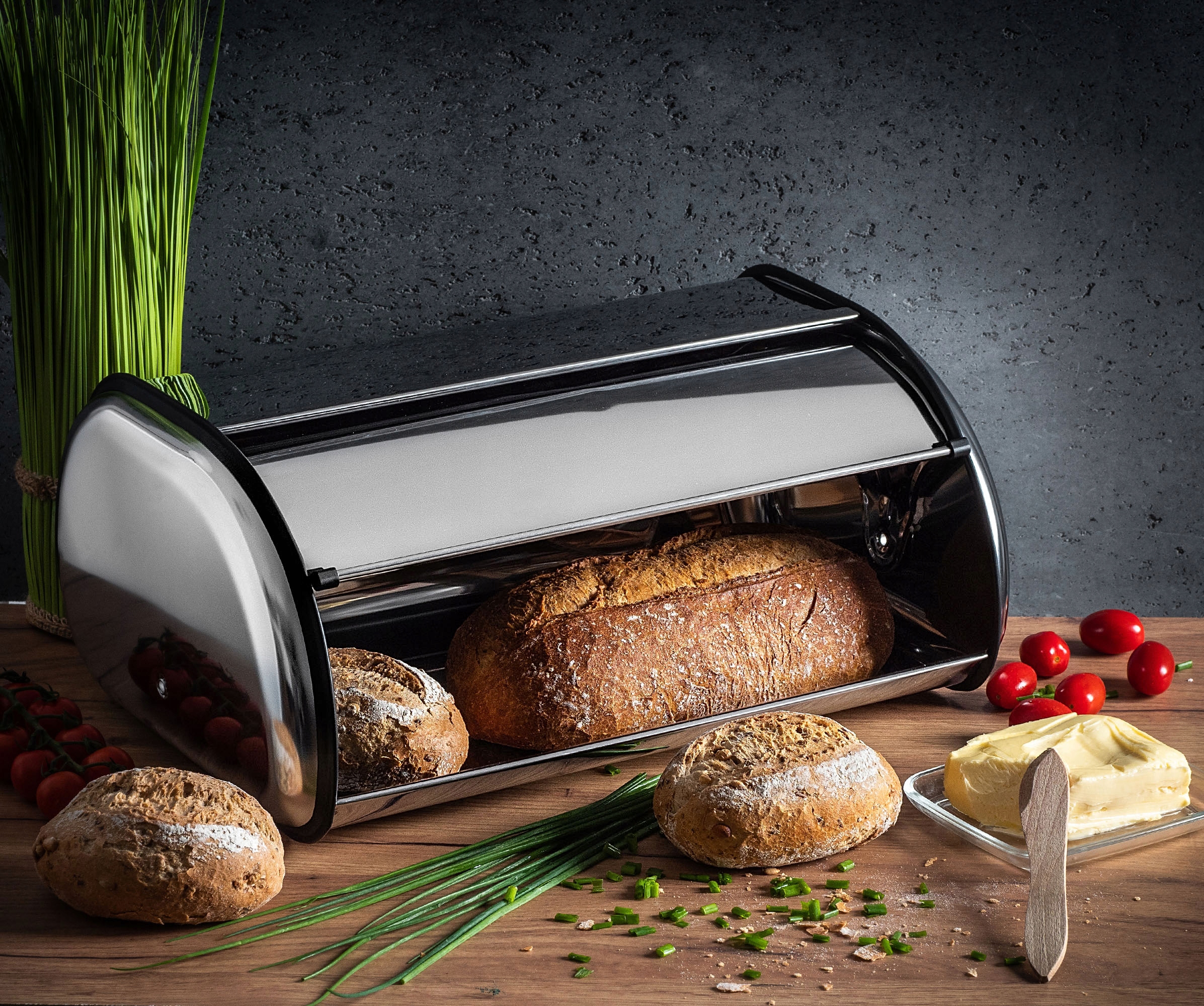 CHLEBAK POJEMNIK NA PIECZYWO 43cm, STAL NIERDZEWNA Stan opakowania oryginalne