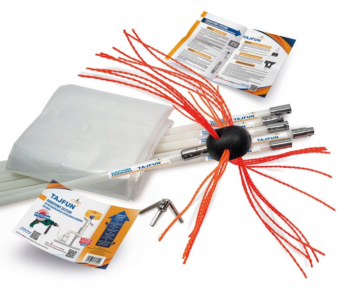 Kefa na čistenie komínového potrubia s pružným káblom 10 m