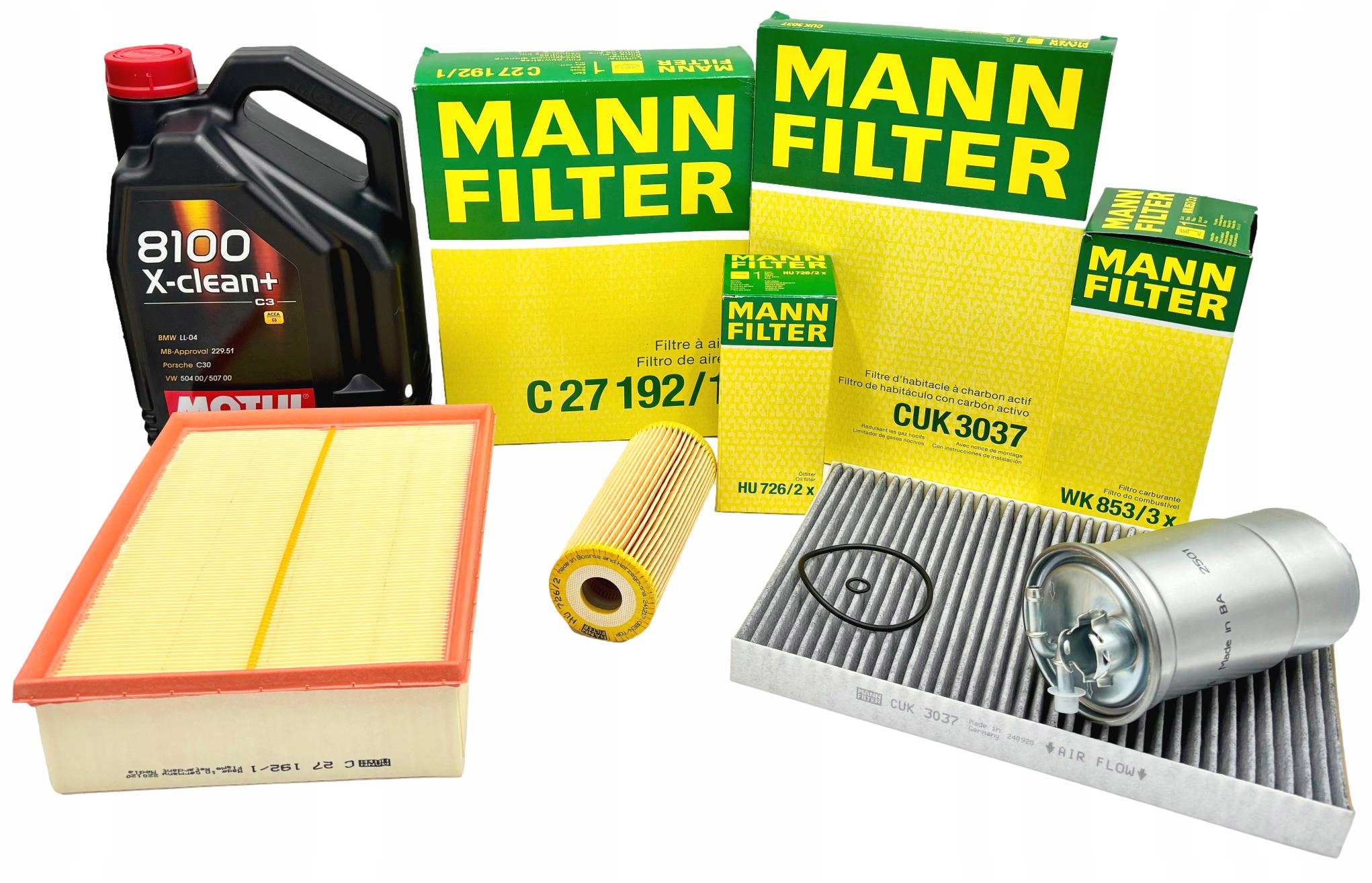 Mann Sada Filtrů Olej 5V30 5L Audi A4 B6 B7 1.9TDI 100KM 115KM 130KM