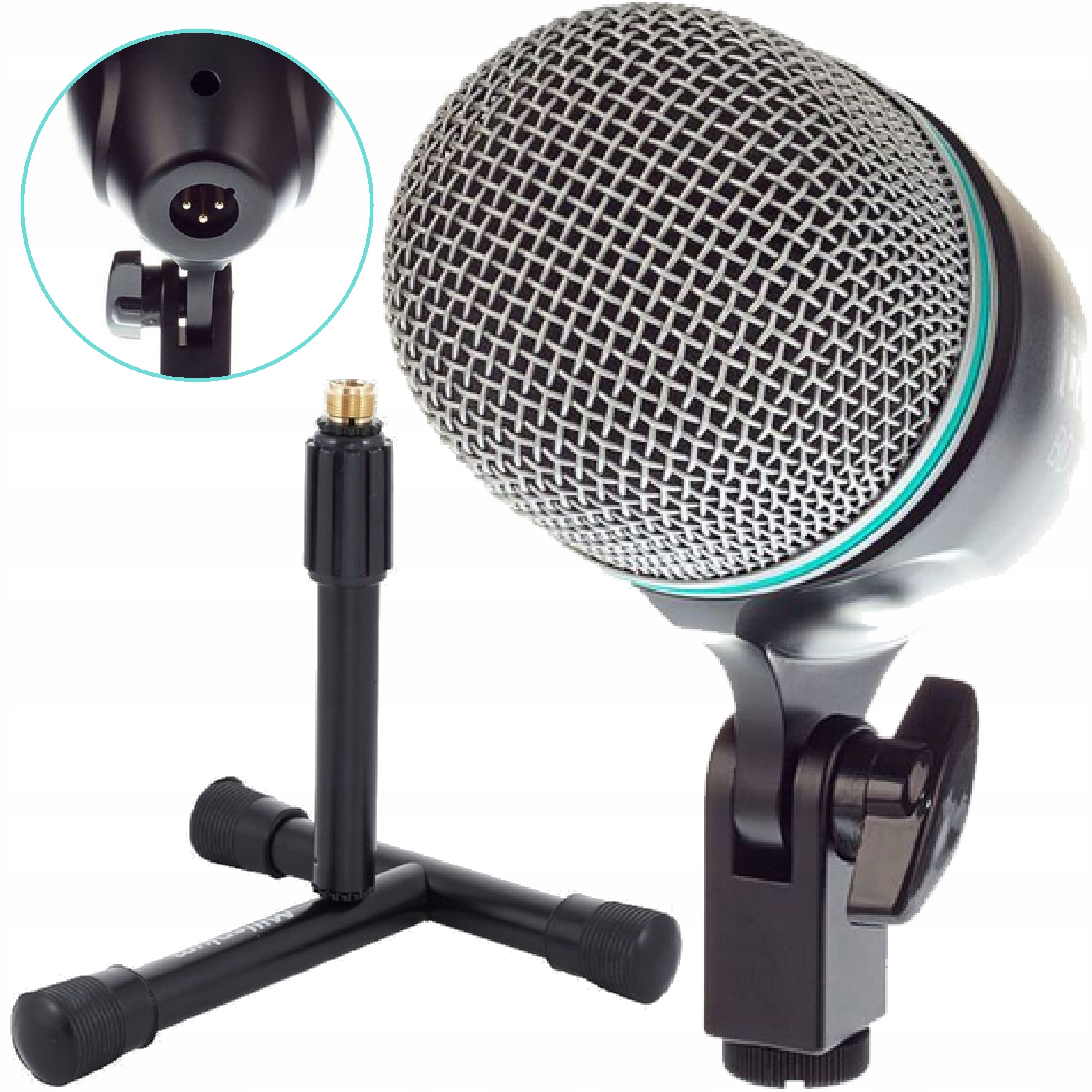 Dynamický mikrofón pre chodidlo basového systému the t.bone Bd 300 statív BD100