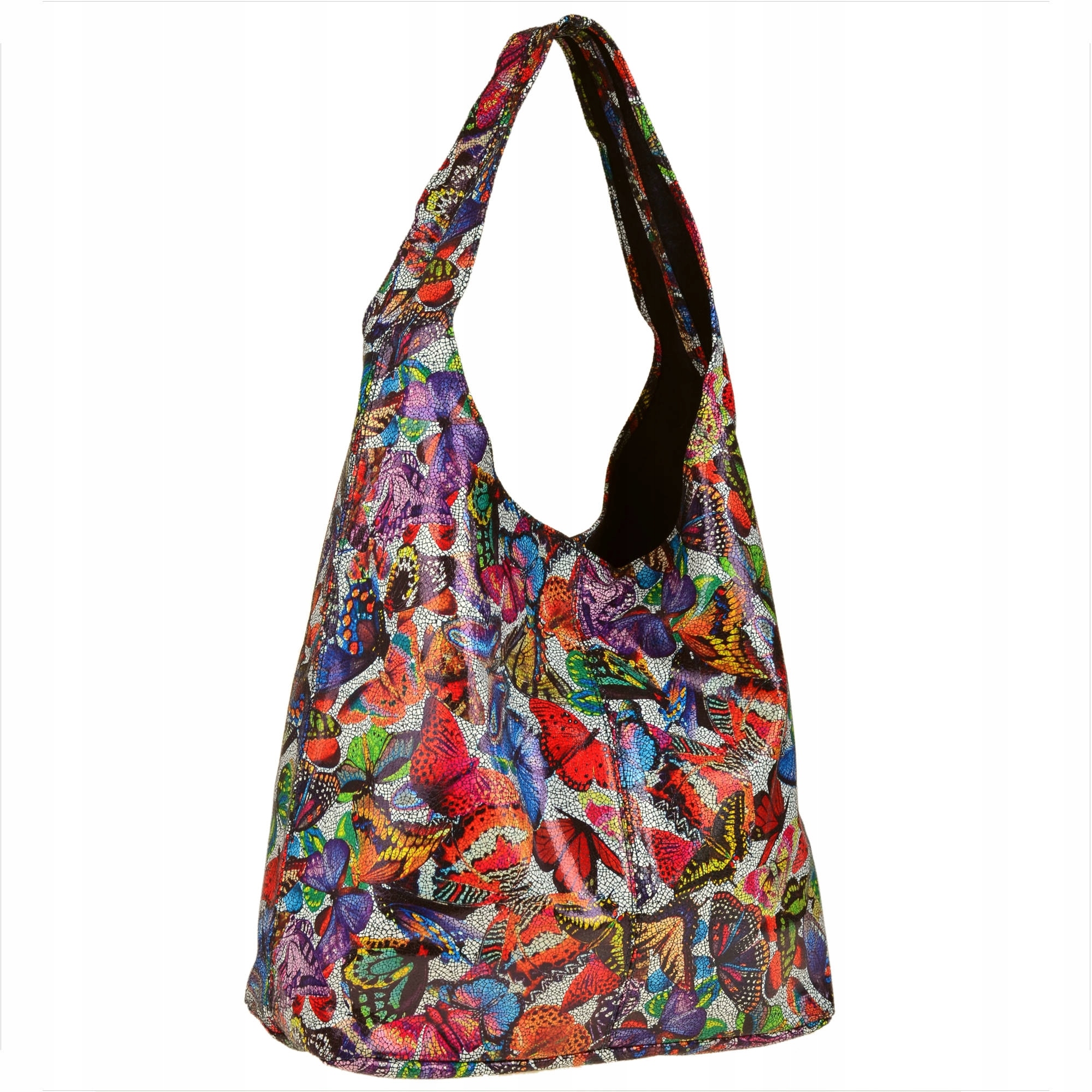 

Torebka worek skórzana lekka shopper w kwiatki
