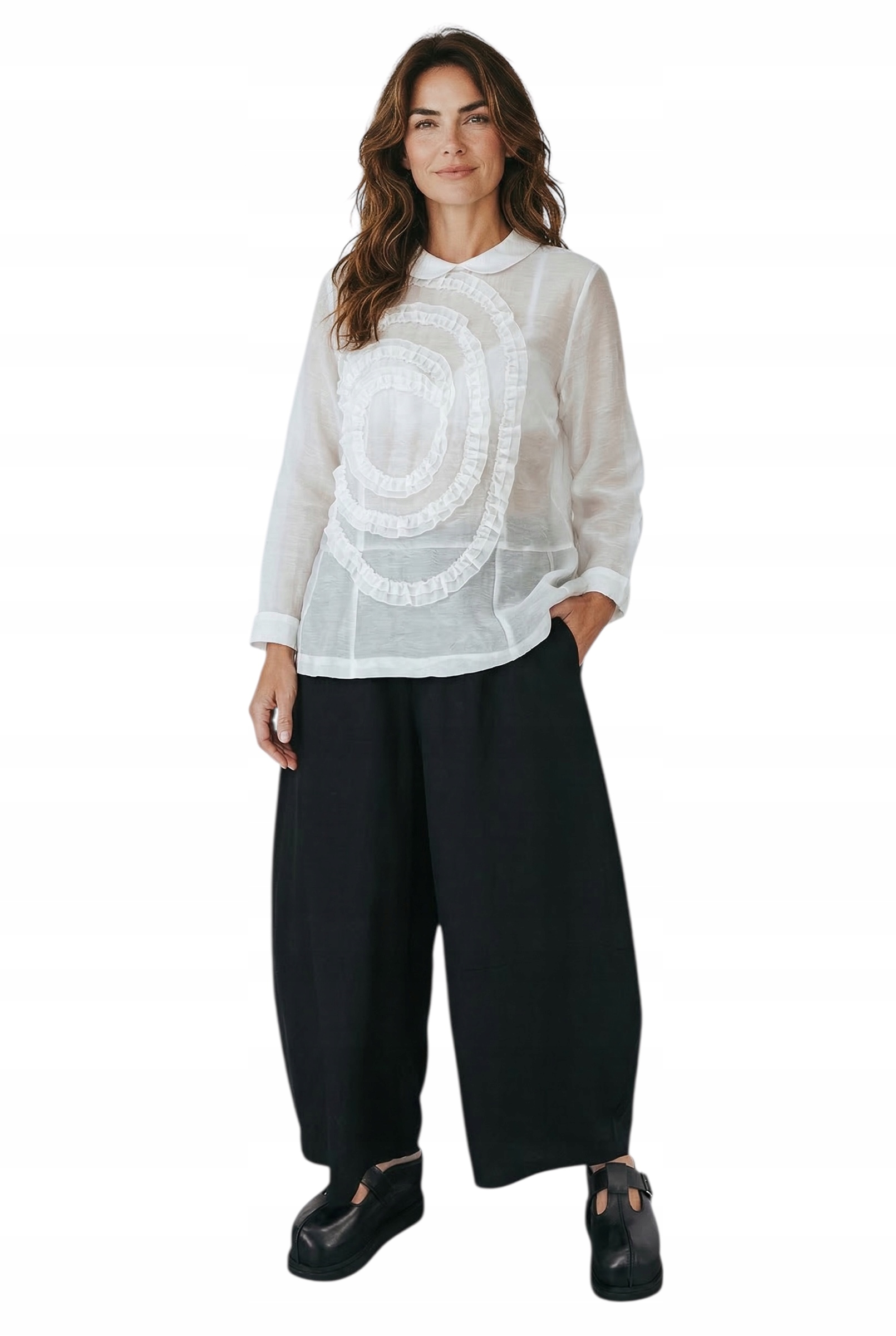 Dámské kalhoty jednoduché elegantní Wendy Trendy oversize móda Italská Itálie