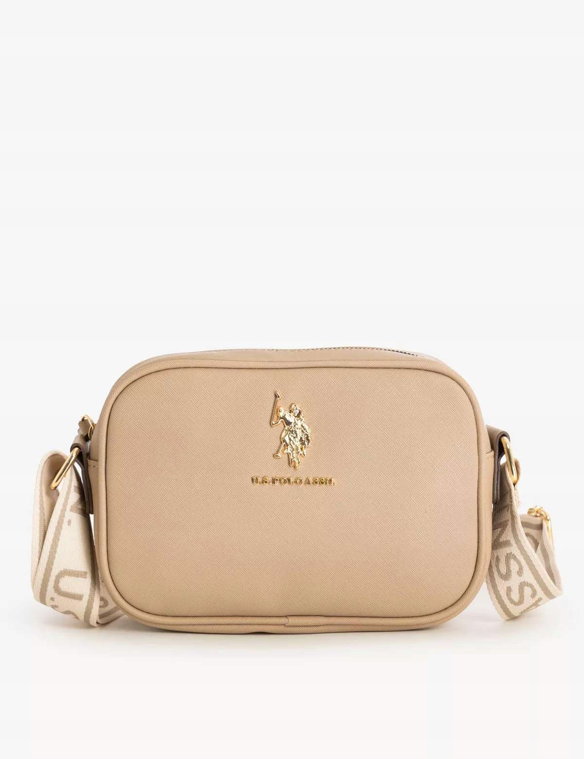 U.s. Polo Assn. dámská kabelka, crossbody Classic hnědá se zlatým