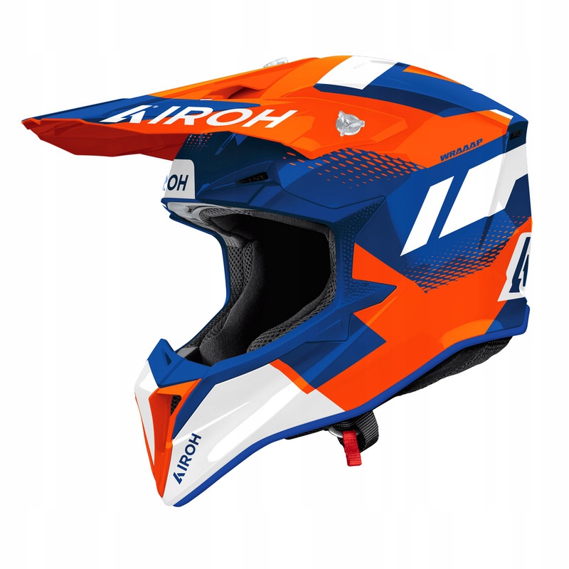 Motocyklová Prilba Airoh Wraaap Vision Orange Blue Gloss L