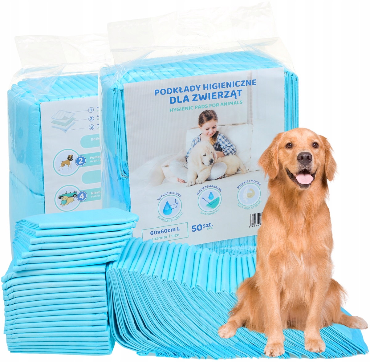 Hygienické podložky pro psa kočku 60x60 Absorpční podložky Mata