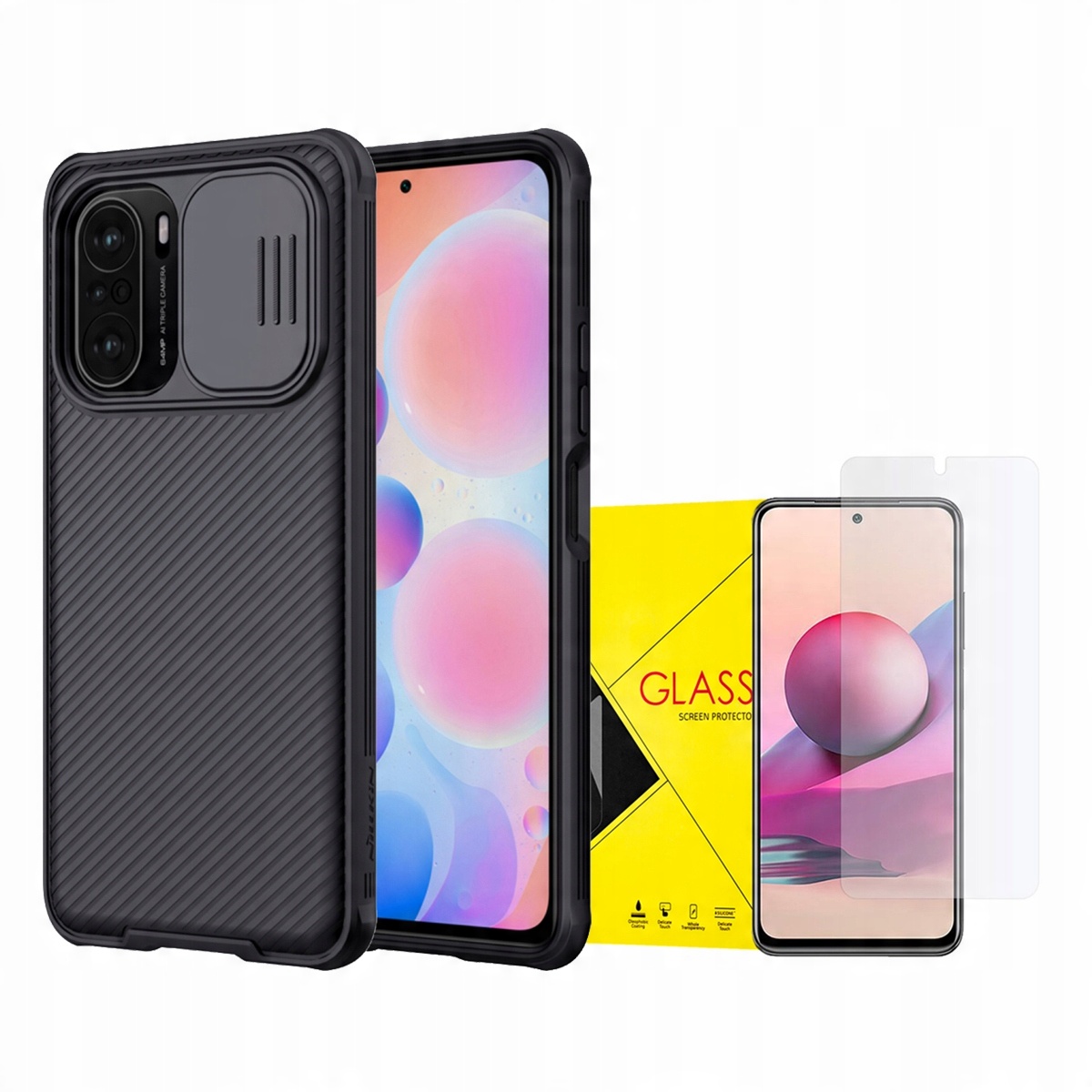 

Nillkin Camshield Etui Do Poco F3 + Szkło Hybryda