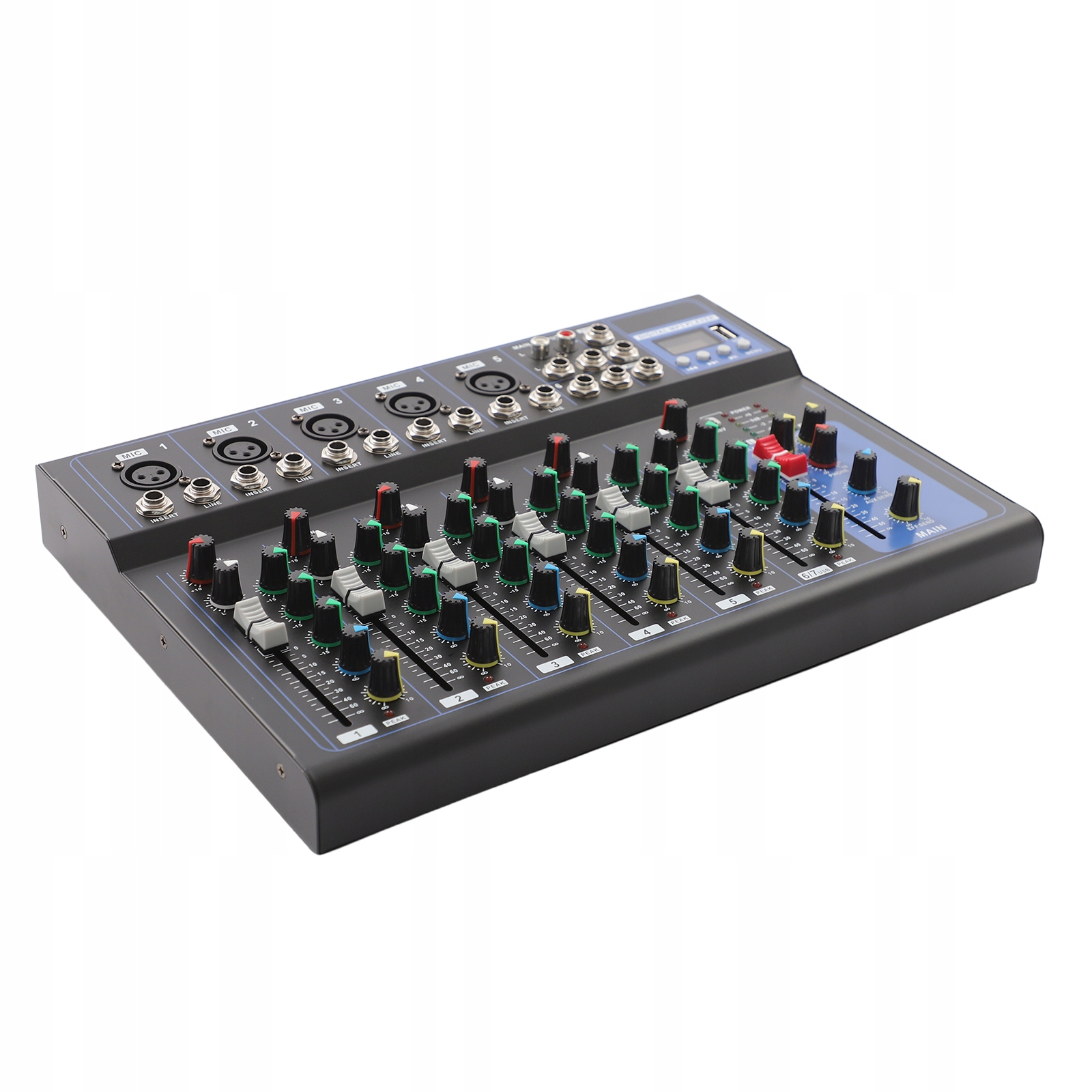 7-KANÁLOVÝ Audio Mixážní Pult, Rozhraní Usb, 48V Fantomové Napájení 20 HZ-20 Khz