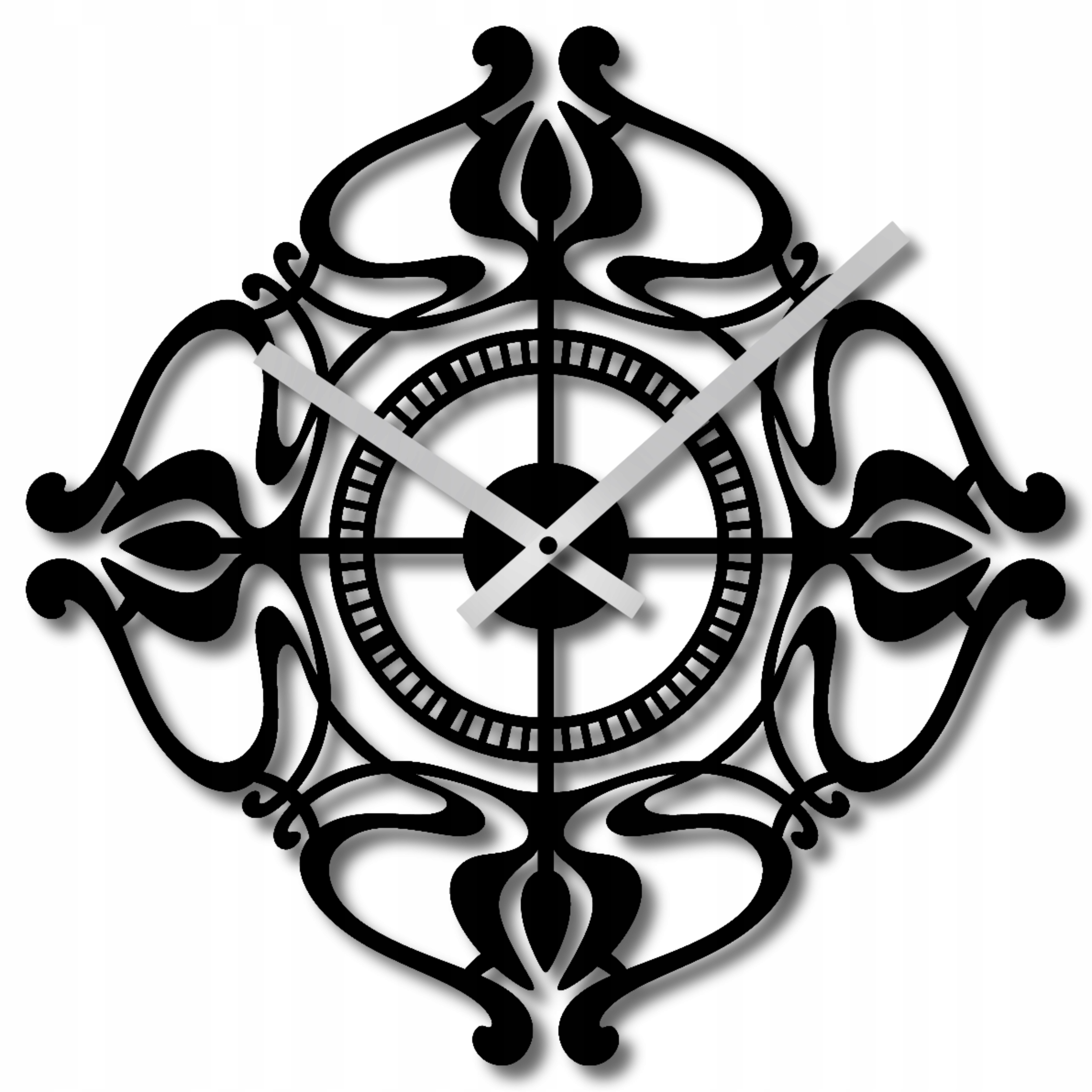 Nástěnné Hodiny 60 cm Moderní Stylový Loft Černé Dřevěné Nástěnné Hodiny