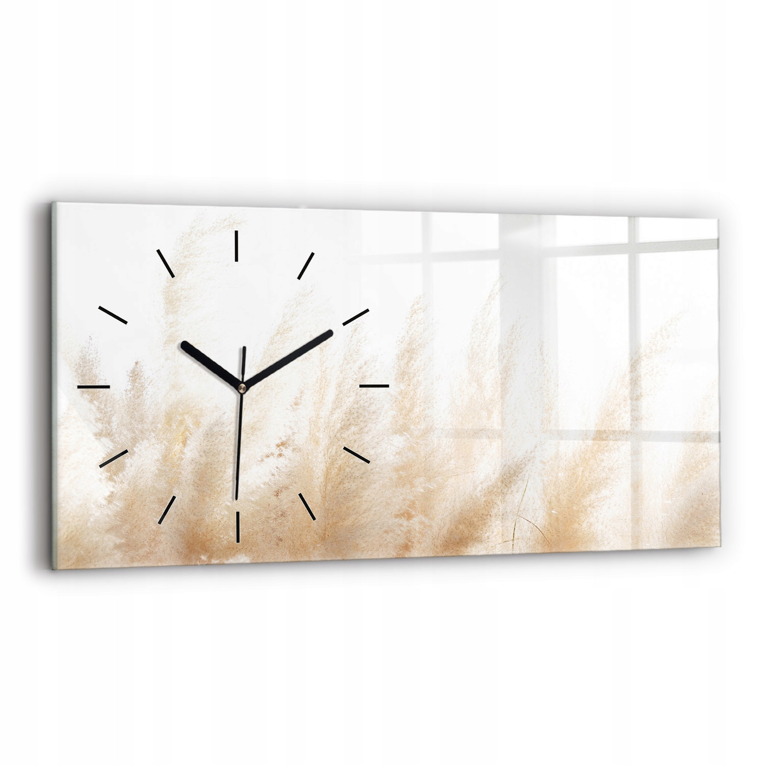 Moderní skleněné nástěnné hodiny s potiskem 60 cm x 30 cm Obilná abstrakce