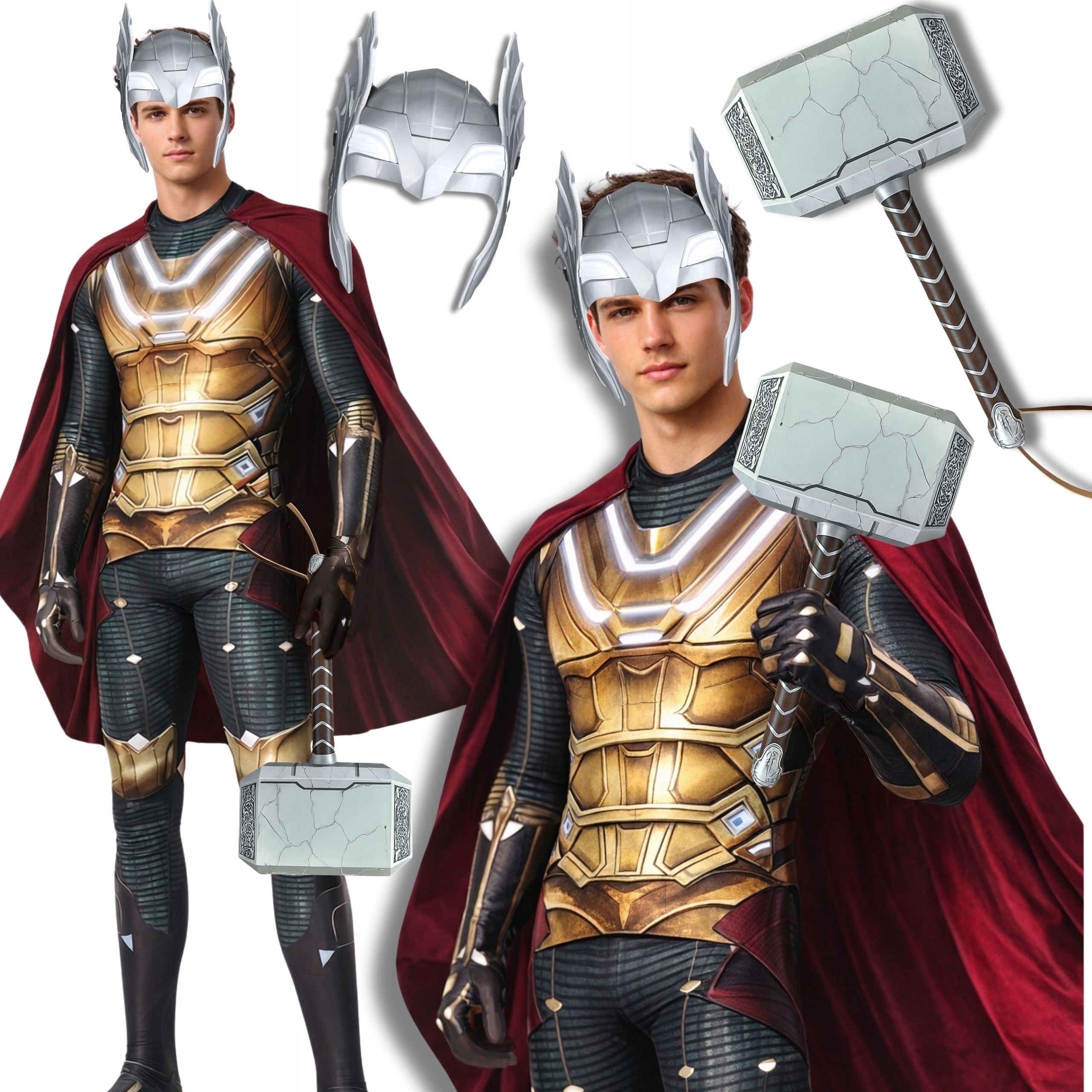 Kostým Převlek Superhrdiny Heros Severský Bůh Thor Set M 164 170 CM