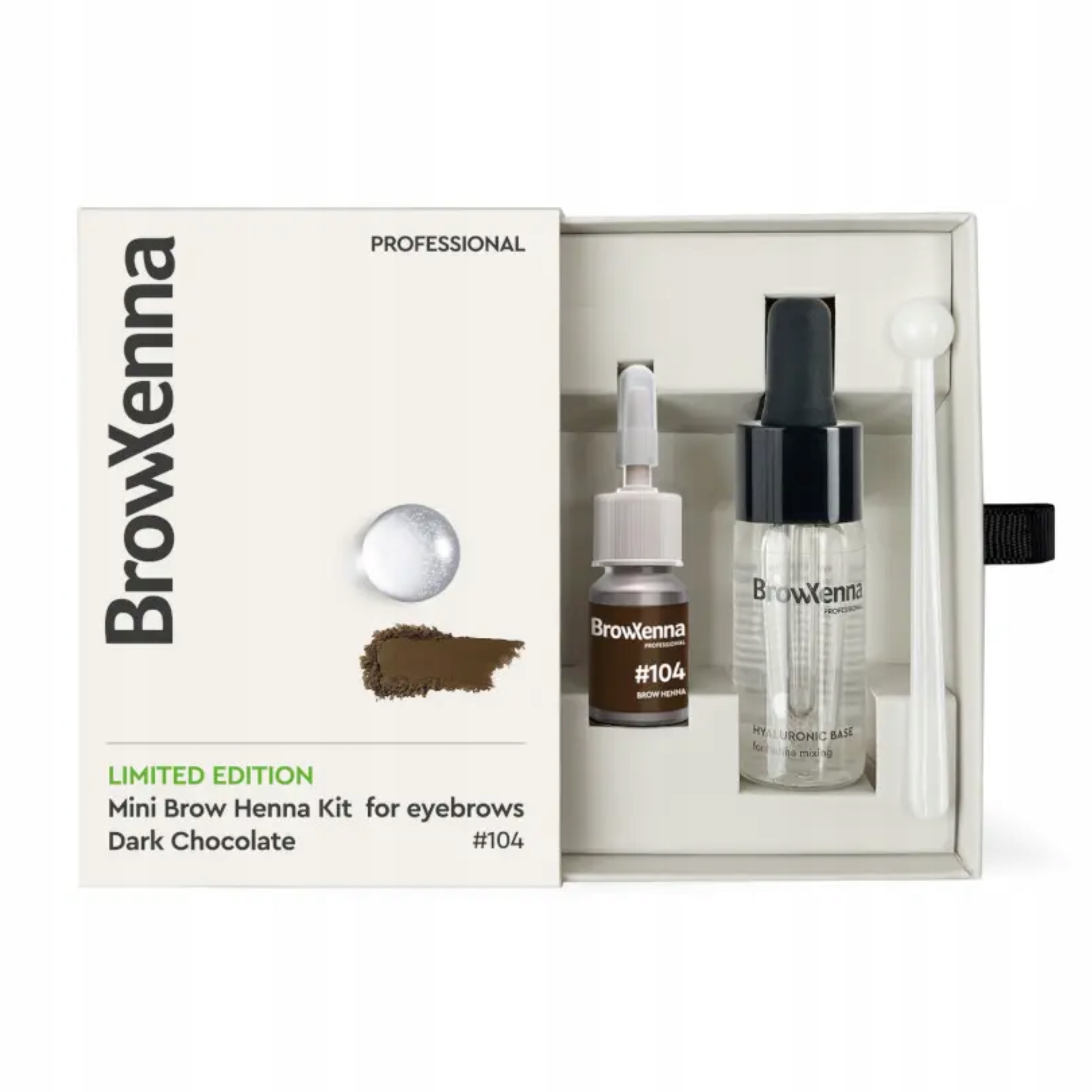 Henna na obočí BrowXenna 104 Mini Dark Chocolate 3 ml Hyaluronová báze 10 ml