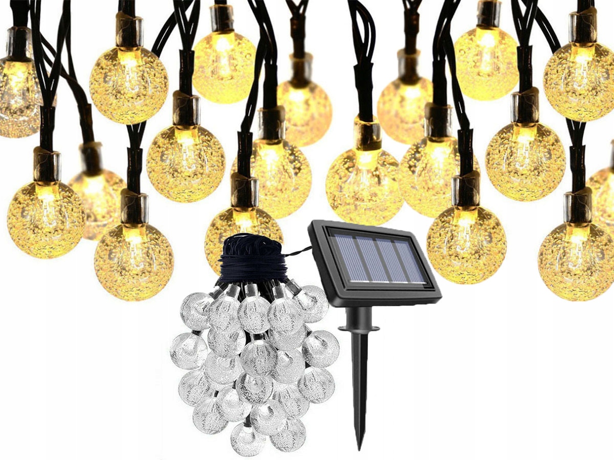 

Lampa solarna girlanda kuleczki led białe ciepłe