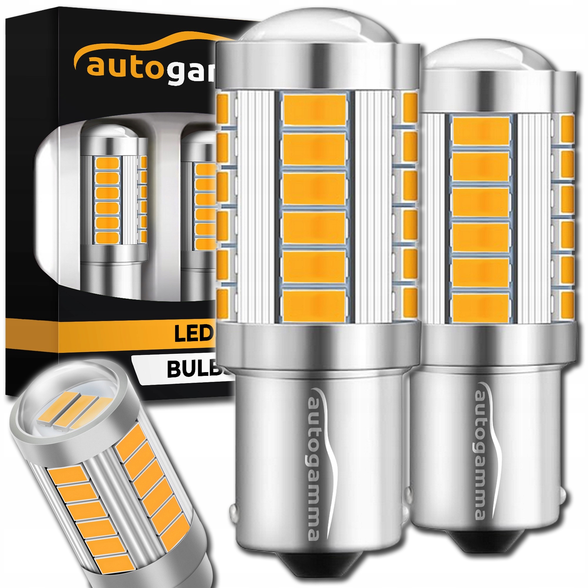 Żarówka BAU15S PY21W 33 x Led Smd Pomarańczowy Kierunkowskaz 2 szt
