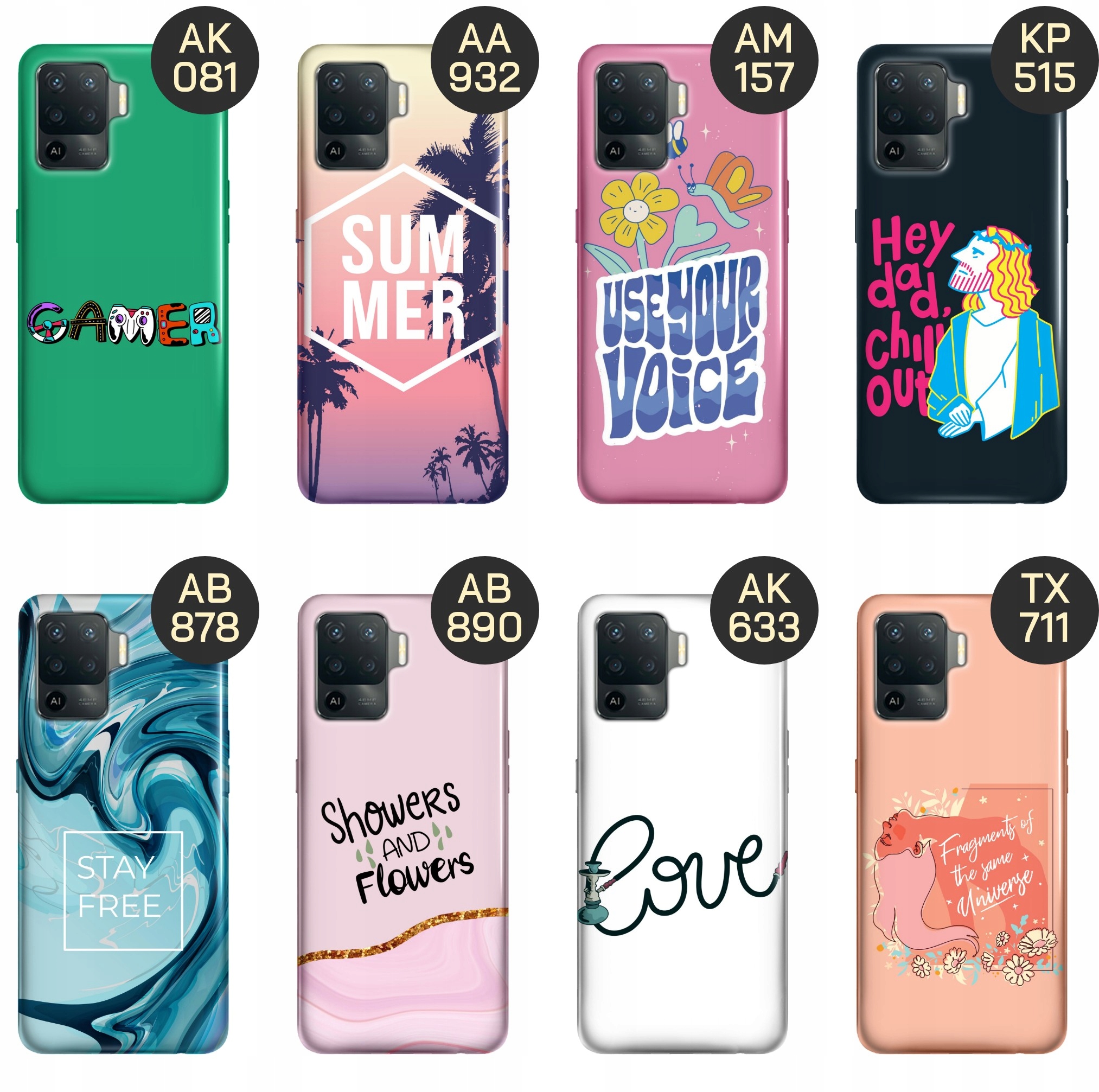 ETUI DO OPPO RENO 5 LITE WZORY Z NAPISAMI NAPISY TEKSTY OBUDOWA POKROWIEC Materiał tworzywo sztuczne