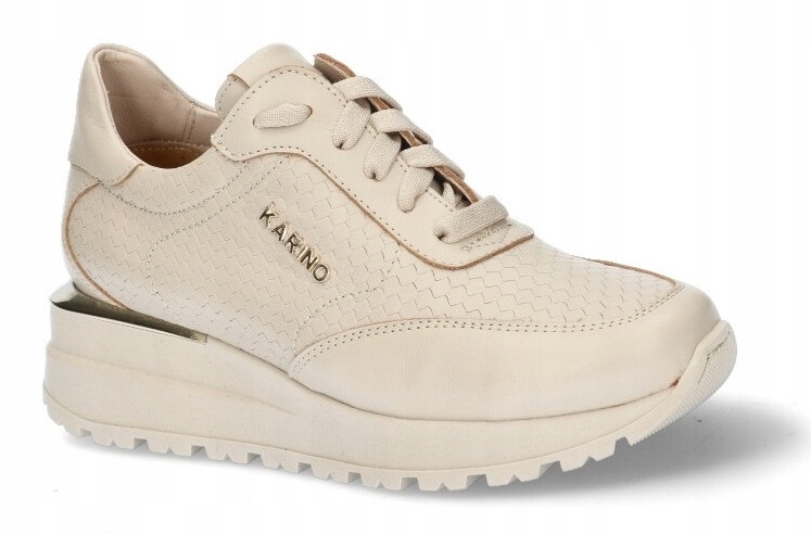 Béžové dámské kožené sportovní tenisky pro ženy Karino 40