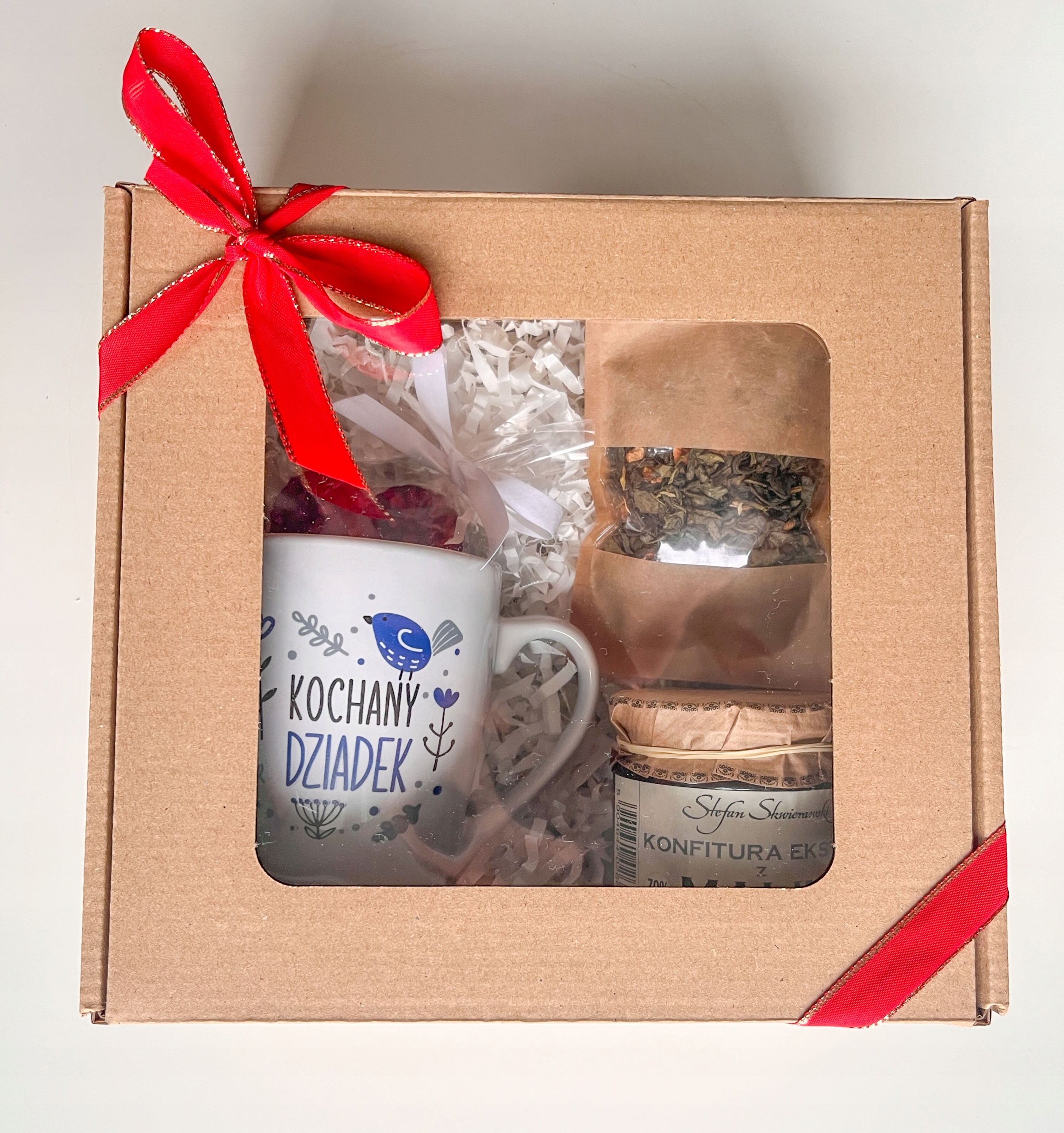 PREZENT NA DZIEŃ DZIADKA ZESTAW KUBEK HERBATA MIÓD DLA DZIADKA KOSZ EAN (GTIN) 4387791371981