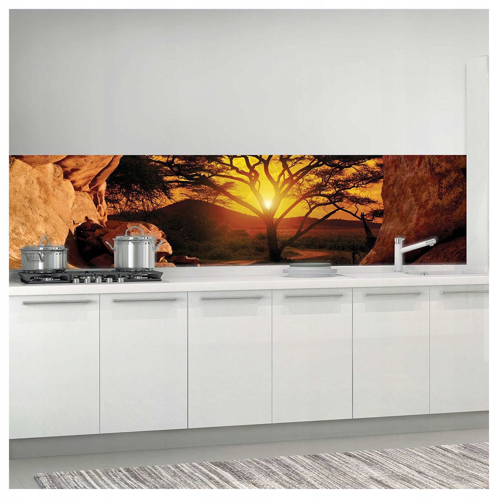 Fototapeta Africký západ slunce Panorama Silueta 250x60 večer lepidlo