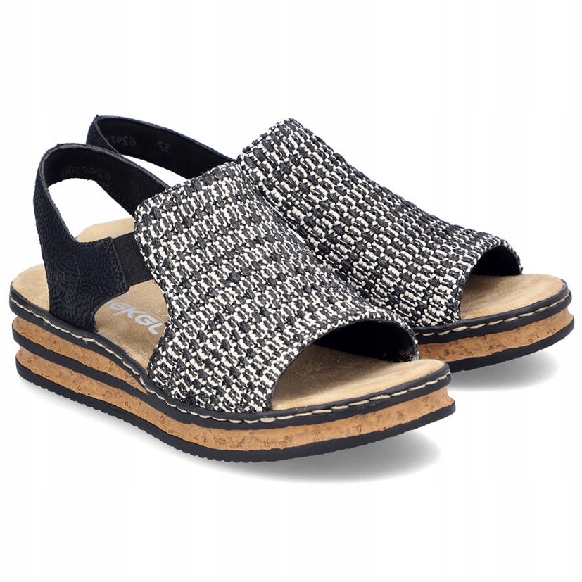 Sandały damskie Rieker 62971-00 BLACK COMBINATION czarne EKO SKÓRA R.39