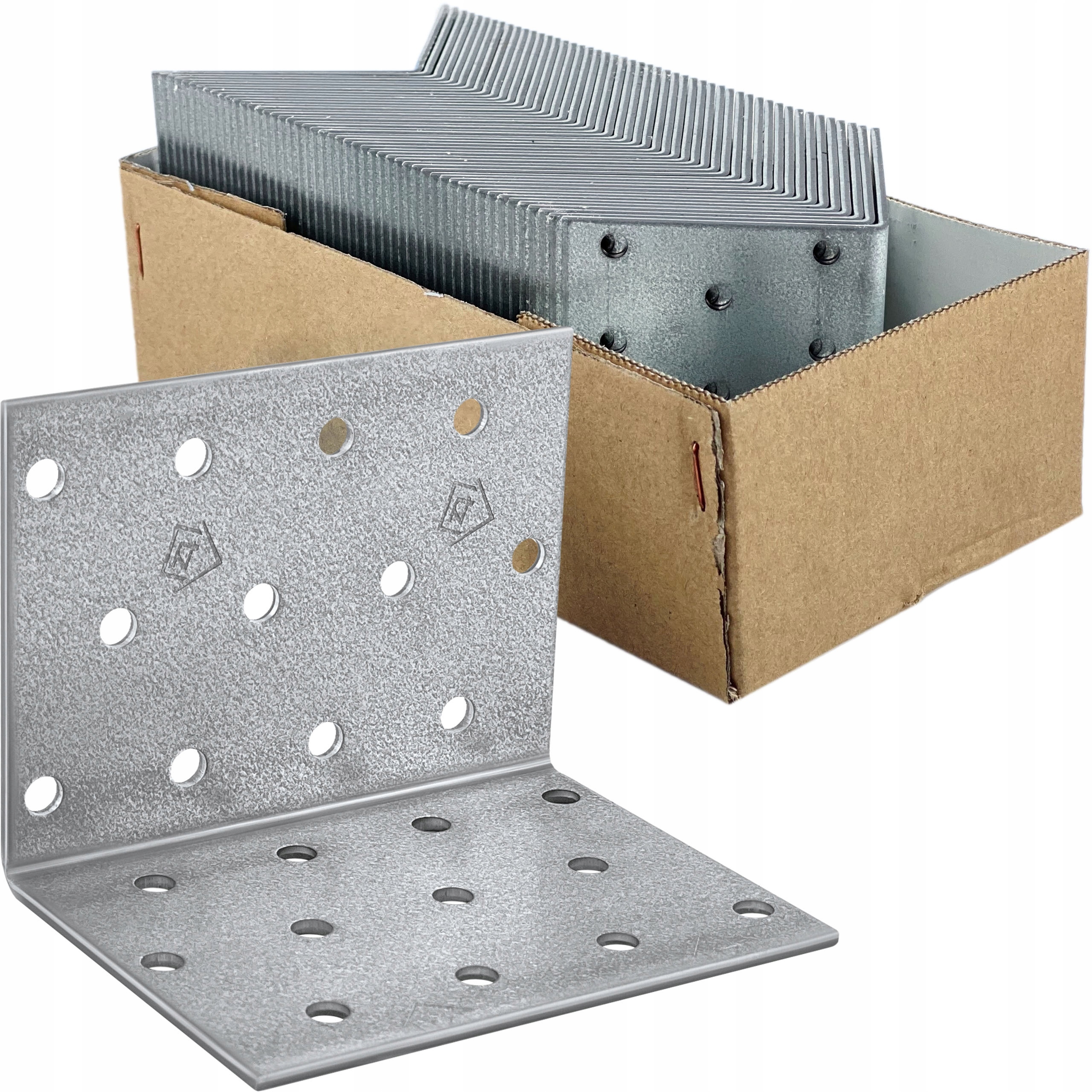 Úhelníky ocelové perforované 60x60x80 x 2mm 50 ks montážní KM5