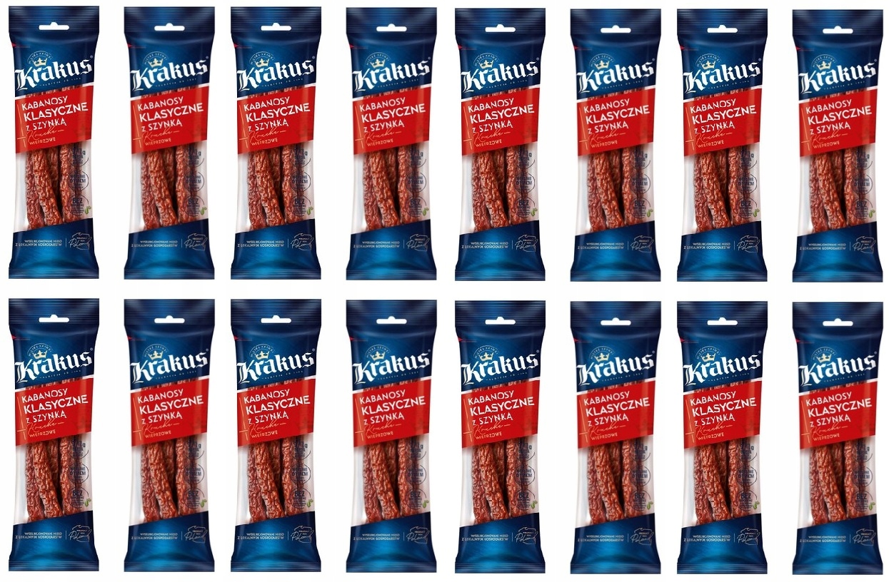Levně 16 x 150 g Krakus Vepřové kabanosy Karton