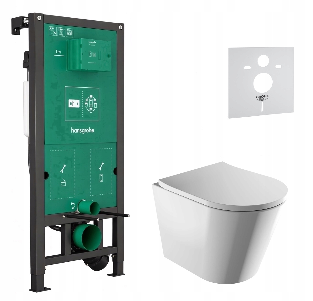 7v1 Podomietkový Wc Set Stelaz Hansgrohe iFrame Wc Miska Rim Omnires
