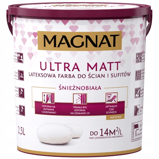 

Farba Biała Magnat Ultra Matt Biały Lateksowy 2,5L