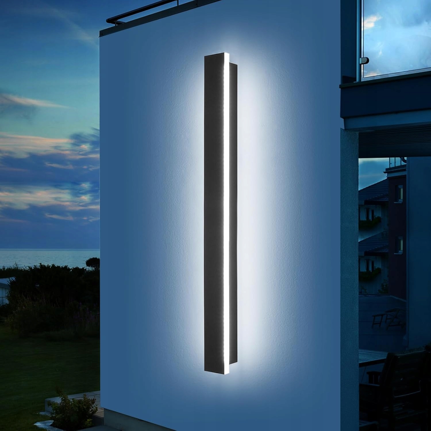 Led nástěnné svítidlo Fasádní lampa IP65, vnitřní/venkovní nástěnná, černá, 60 cm