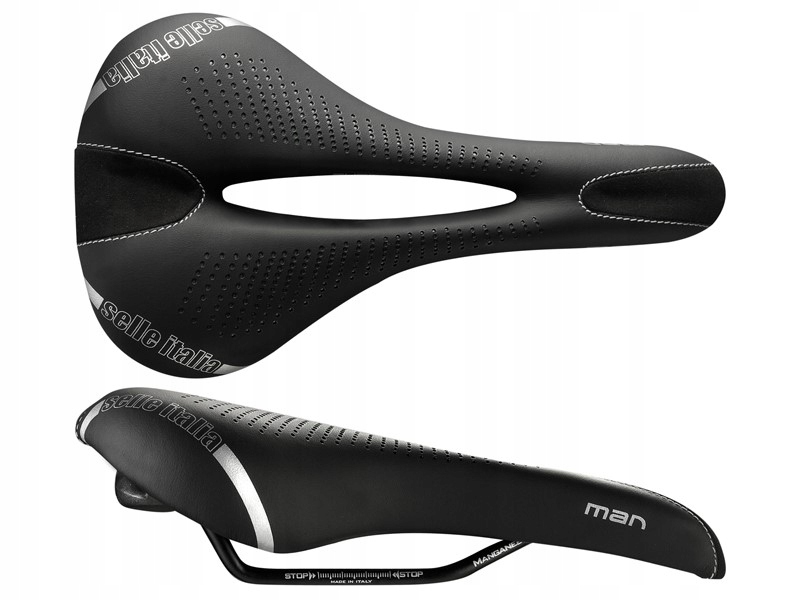 Siodło Selle Italia Man Gel Flow L2, Manganese Rail, 310g, Czarne