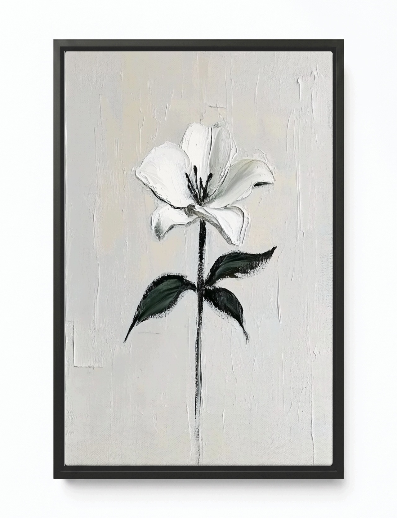 Obraz Rám American Box Olej Impasto Natura Květ Bílá Lilie 80x120