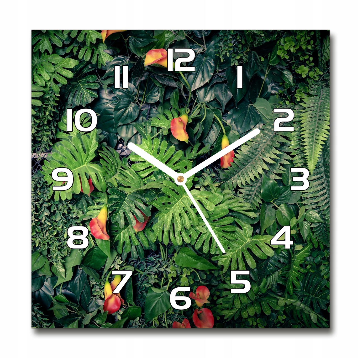 

Zegar szklany kwadratowy Egzotyczna dżungla 30x30