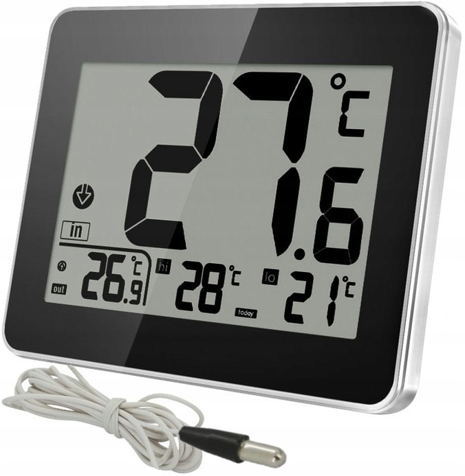 

Termometr Cyfrowy Zewnętrzny/wewnętrzny 2W1 LCD