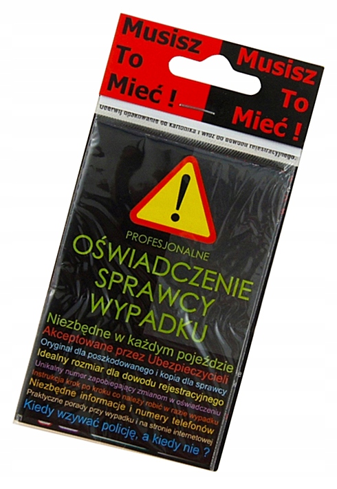 K0R35 GOTOWE OŚWIADCZENIE SPRAWCY WYPADKU KOLIZJI