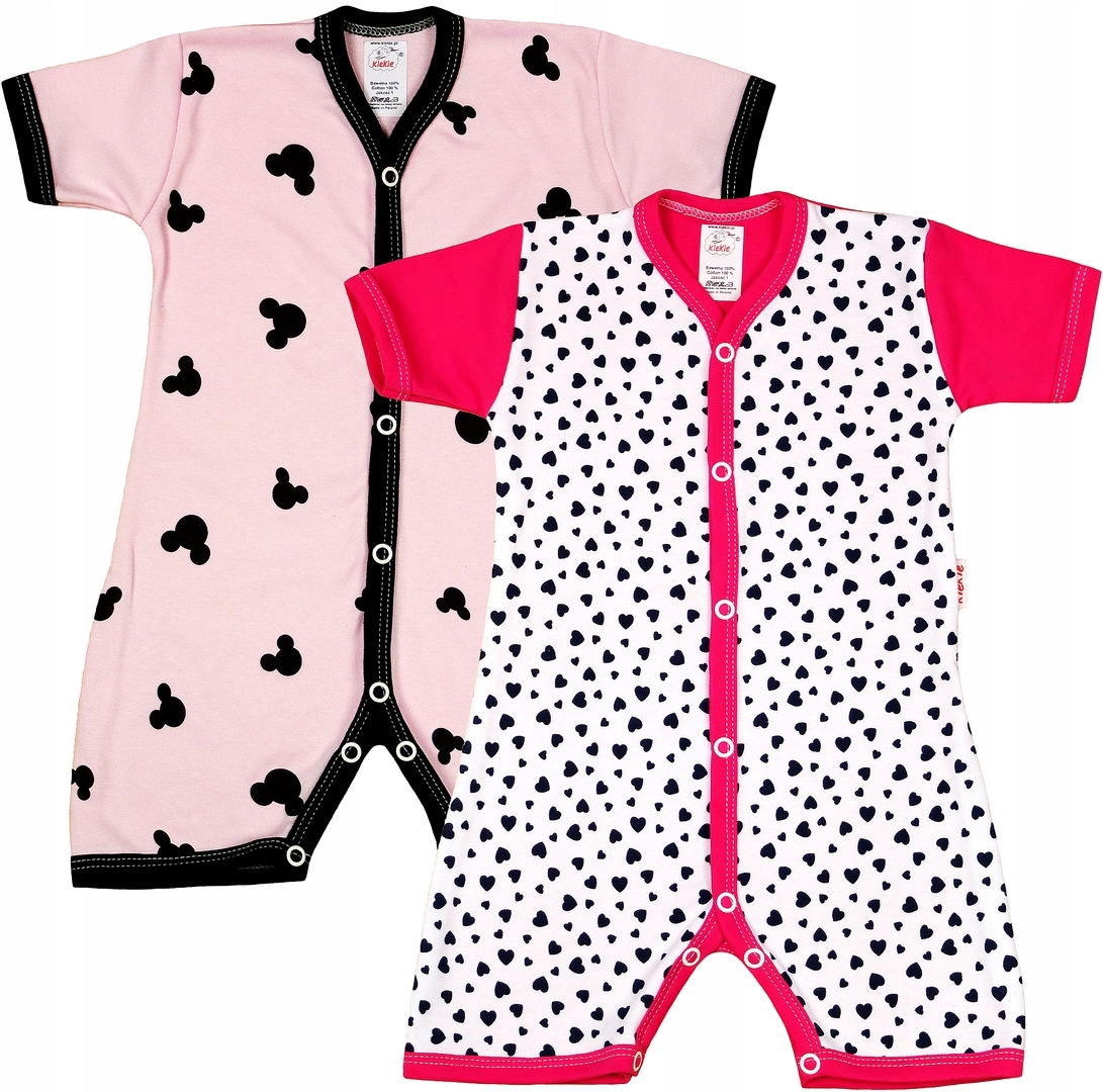 PAJAC KR rampers 2PAK Myszka RÓŻ Serd 74 KLEKLE