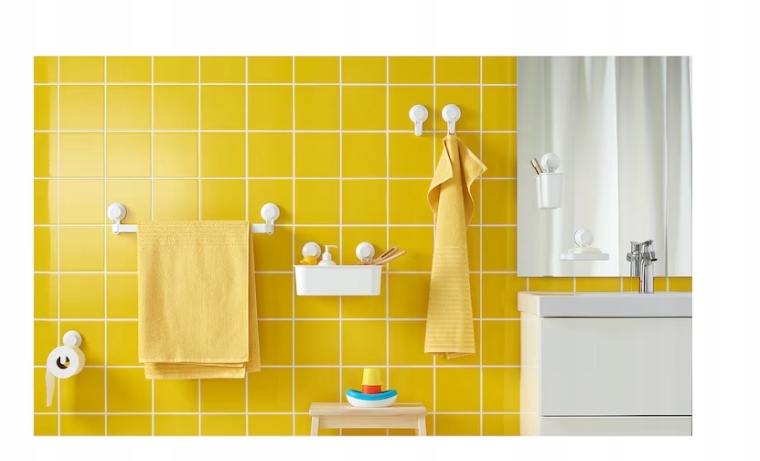 TISKEN kosz z przyssawkami biały łazienka IKEA Marka Ikea