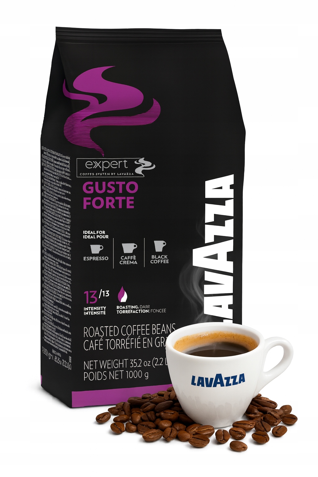 Levně Káva zrnková Robusta Lavazza Expert Gusto Forte 100% Robusta 1000 g