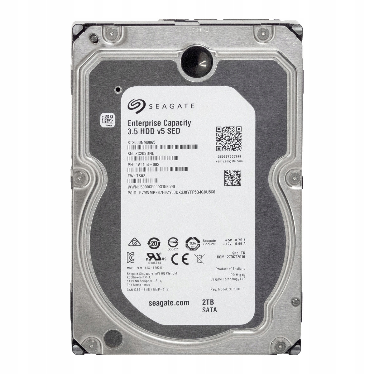 Seagate ST2000NM0065 2TB Enterprise Sed 7.2K ot./min 128MB Cache Sata 6G