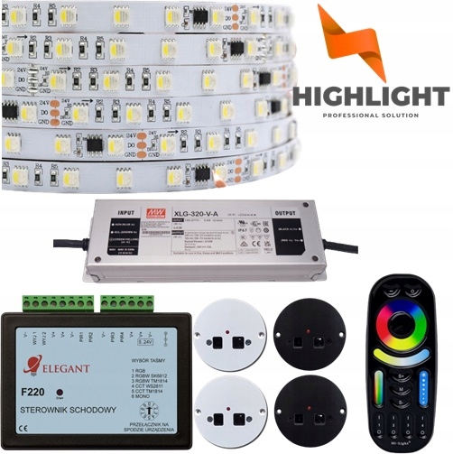 10 m Sada schodov Kaskádový digitálny pás 24V 14,4W Smd 5050 TM1814