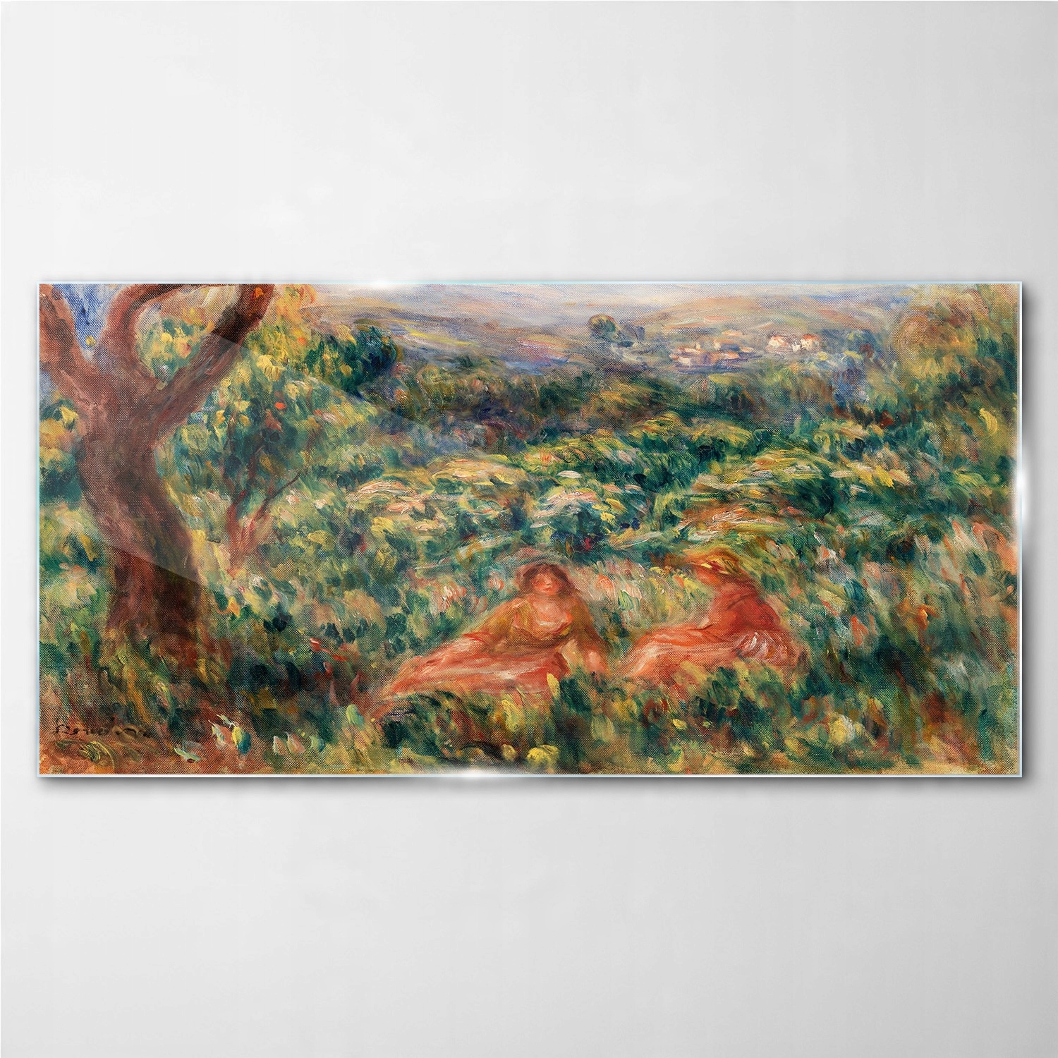 

Obraz szklany Kobiety drzewa łąka miasto 140x70 cm